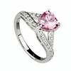 Hot Heart Rose Quartz 925 Silver Ring Jewelry For Girls