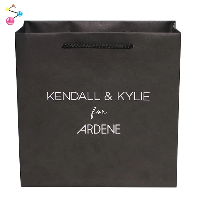 high-end mall shopping gift paper bag black kraft paper bag