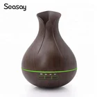 2019 light wood grain vase design aromatherapy humidifier dark 400 ml ultrasonic essential oil aroma diffuser