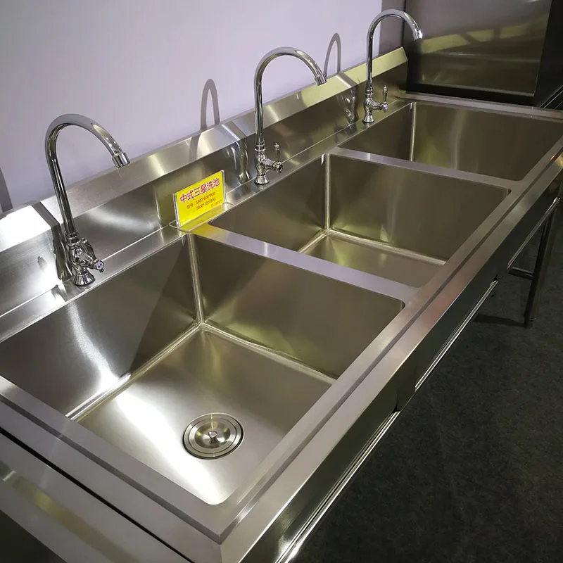 Custom Size Commercial 304 Stainless Steel Restaurant Sink 2 3