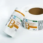 Custom packaging logo printing metallic sticker labels for Vitamin B C complex tablets