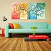 4 Seasons Colorful Lucky Tree Painting Canvas Wall Art Abstract Contemporary Oil Paintings Giclee Prints