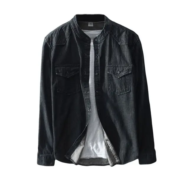 Wholesale 100% cotton OEM design stylish durable jeans shirt men