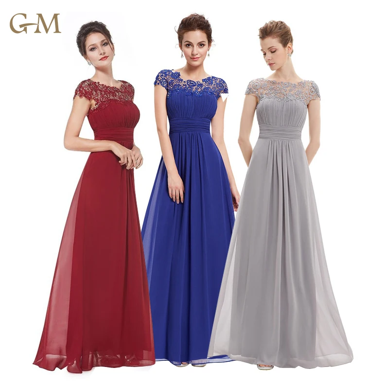 Kadınlar Bayanlar Dantel Işlemeli Şifon Düğün Nedime Akşam balo elbisesi Resmi Parti Elbiseler Uzun Bordo Gece Elbisesi