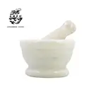 2019 top selling 5.1-inch marble mortar and pestle set new year gift 13*10 cm white stone bowl