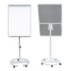 Magnetic Mobile Whiteboard/Height Adjustable Round Dry Erase Board Easel on Wheels,w/Flipchart Pad, Magnets & Eraser