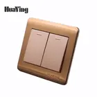 ABS PC Plastic Copper stainless steel 10A 250V industrial light 2 gang 1 2 way wall panel switch