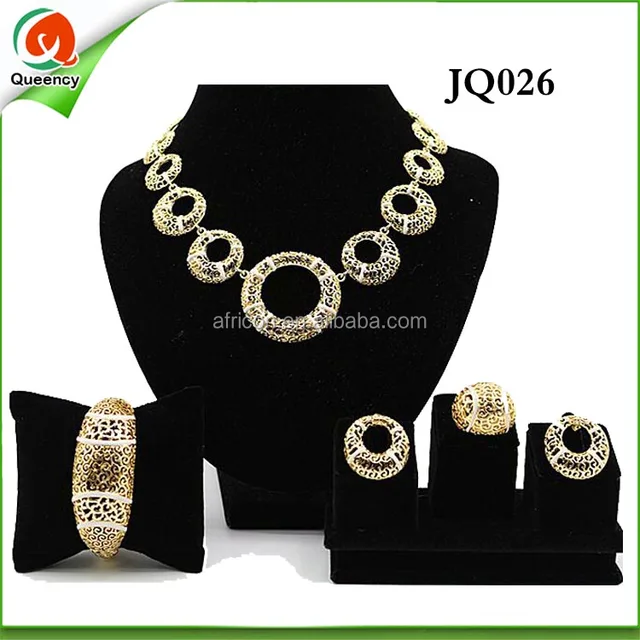 JQ026 China wholesale dubai gold jewelry set wedding jewellery design