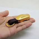 China Manufacturer Cheap Leather Metal 3D Car Shape Keychain With Led Light