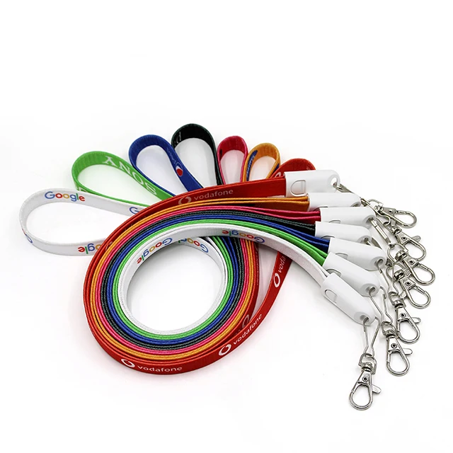 OEM Logo 90cm Lanyard Micro USB Cable Polyester Braided Mobile Phone Cables - ANKUX.COM