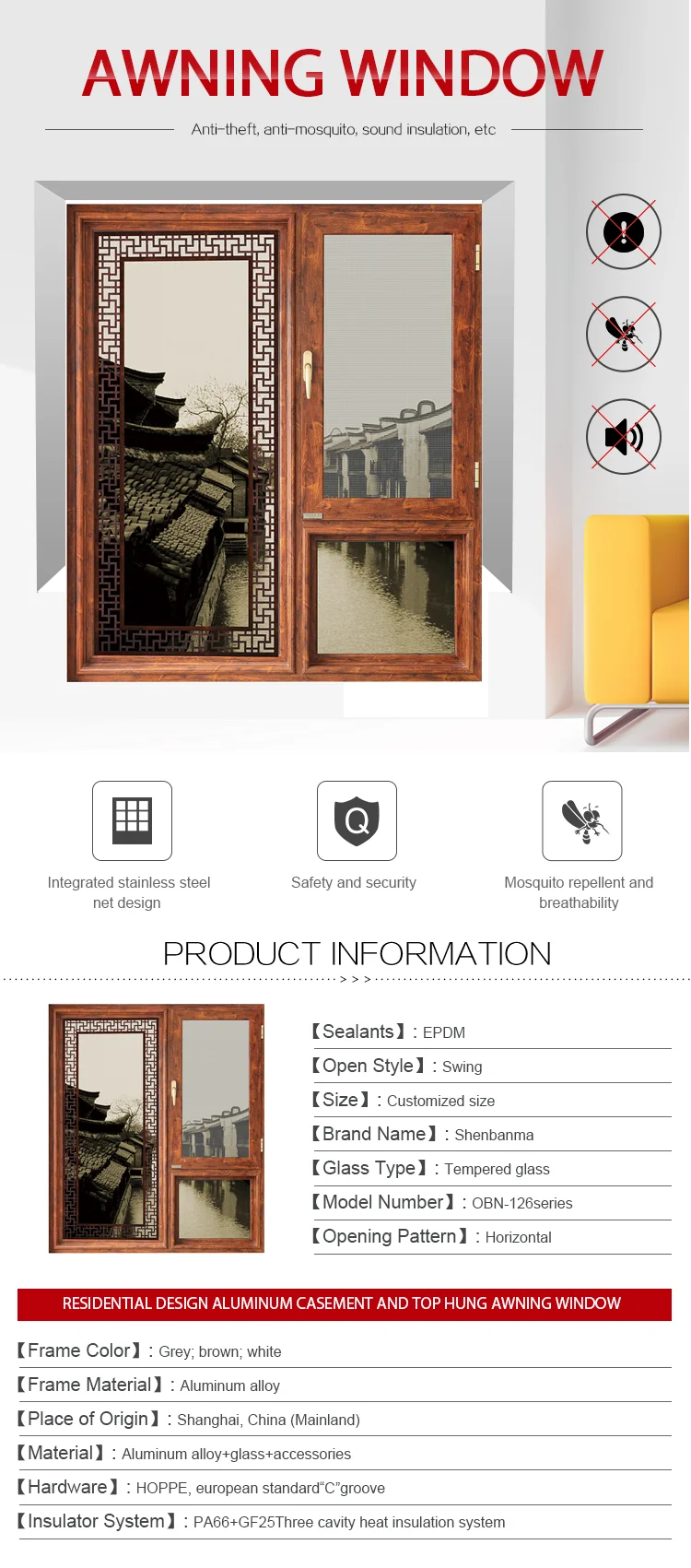 soundproof awning window with crank awning windows type small window awning