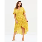OEM Custom Fat Women Clothing V-neck Midi Wrap Dress Fashion