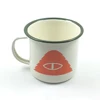 China supplier cheap logo printed custom enamel metal camping coffee tea mug cup with logo inside of mug