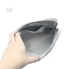 Men Leather Clutch Cosmetic Clutch Bag Custom Logo Men Storage Gray Leather Cosmetic Clutch Bag With Zipper Closure