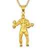 Body builder Pendant Chain Gym Fitness Jewelry Mens Fitness Stainless Steel Dumbbell Pendant Necklace