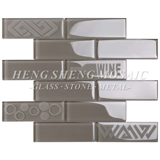 New Design Pattern Glass Brick Mosaic Tile For Sale Kitchen Backsplash Decoration Walls