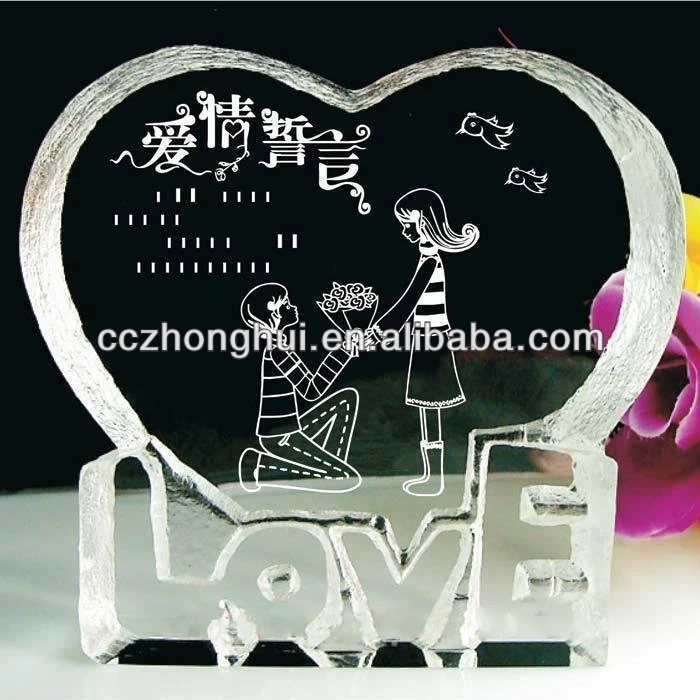 2016 laser engraving crystal gift for wedding