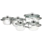 SKU 10 pcs stainless steel cookware set with silicon handle VS-9018