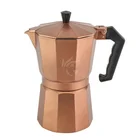 Copper Aluminum Metal Moka Pot Coffee Maker Demitasse Espresso Coffee Maker