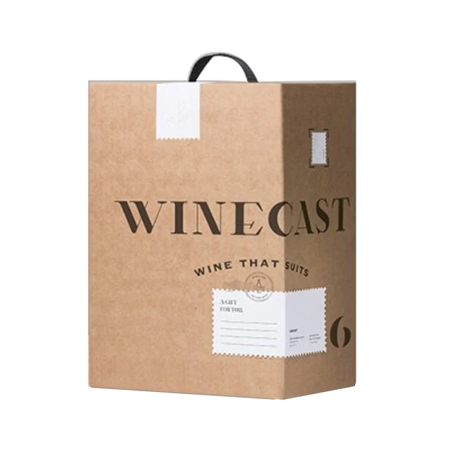 custom cardboard wine glass gift box with handle