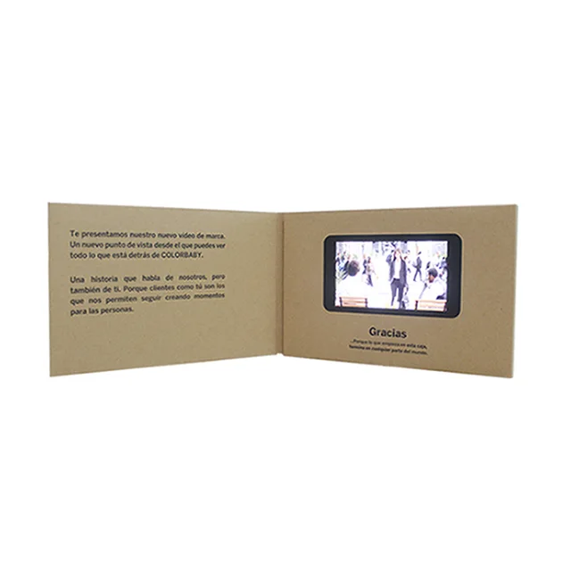 wedding lcd screen video player brochure in print a paper card