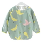 Factory wholesale waterproof cotton fabric child long sleeve smock baby bib