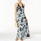 Imported Hot Selling Digital Printed Custom Long Beach Dress Chiffon Beach Cover Up Crisscross Back Beach Kaftan