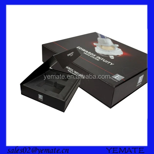 book shaped custom logo printed foam insert electronic packaging