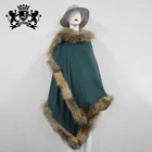 Winter Fashion Mink Fur Capes Raccoon Fur Ponchos Fur Shawls for Women