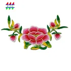 flower embroidery patch design flower patch for clothes custom patches factory