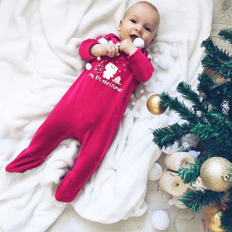 2018 Autumn Winter Newborn Baby Boys Girls One-piece Letter Footies Jumpsuit Outfits Clothes Soft Christmas XMS (1)