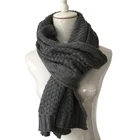 Ladies chunky cable logo knit scarf with crochet