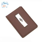 High Quality Mens Leather RFID Blocking Credit Card Case Holders Wallets Leather Money Clip For Men