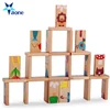 Promotional wholesale toys kids wood domino blocks game set