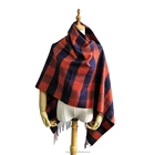 Winter Wear Warm Plaid Shawl Colorful Unisex Wool Tartan Scarf