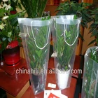 China Manufacture eco friendly customize Printing PP plastic flower carry bags with hanging for potted plant bags