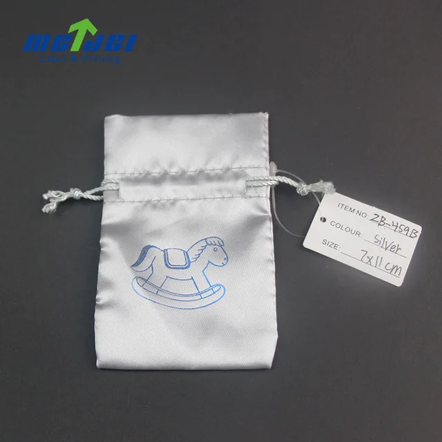 promotional mini silk satin gift drawstring pouch bag