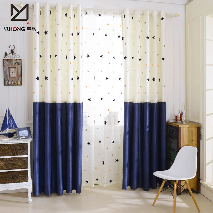 New design bedroom custom pattern windows curtain black out fabric