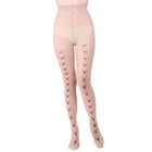 Dingao brand high elastic foot sexy girl stockings tattoo sheer tight slimming high waist silk stocking for women