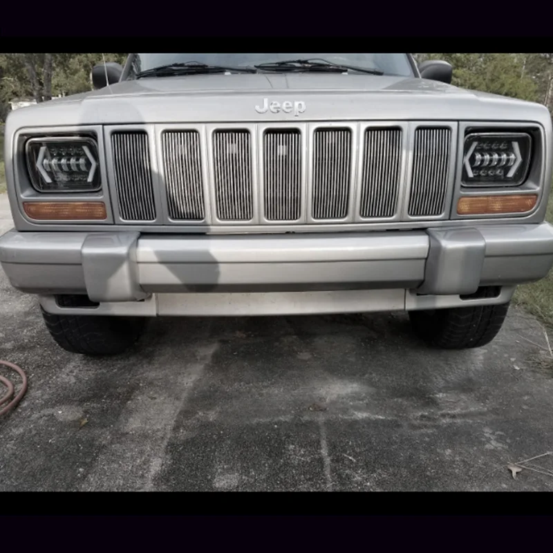 FADUIES 5x7 inch Square LED Headlamp Arrow Angel Eyes DRL Turning Replaces H6054 H5054 H6054LL For Trucks Jeep Wrangler XJ YJ (5)