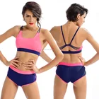 CrazyBuy Women's Pink Bikini Strappy Tankini Bathing Swimsuit