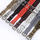 New anti bite dog collar super cool rivet leather waterproof dog chain will not leak nail foot pet products.