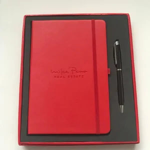 a5 pu leather notebook and pen gift set