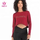 OEM Ladies Causal Fitness Yoga Wear Wholesale Long Sleeve Women Crop Top Sport Sweatshirt