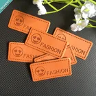 Wholesale custom Printed Logo Embossed Jeans Leather Patches For Clothing For Bags