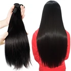Wholesale silky straight bulk remy hair extensions human hair weave bundles closure