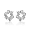92486 Xuping Circular Flowers earring crystal inlay white stone stud earrings