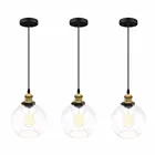 Industrial Antique Indoor Pendant Lamps Glass Ball Shape Pendent Lighting