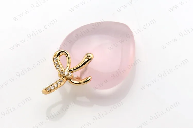 rock crystal heart shape 14k rose gold custom jewelry crystal