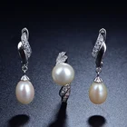 Baoyuan Cubic Zirconia jewelry Women Wedding Bridal Freshwater 925 Sterling Silver Pearl Set SA430